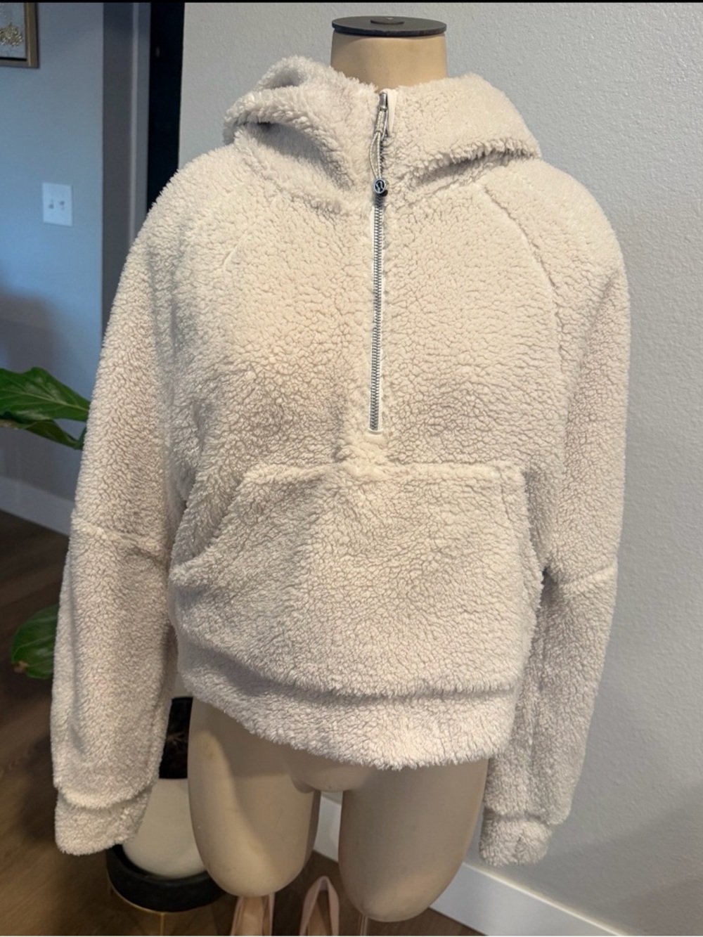 Lululemon Cozy Cream Sherpa Half-Zip Hoodie Jacket
